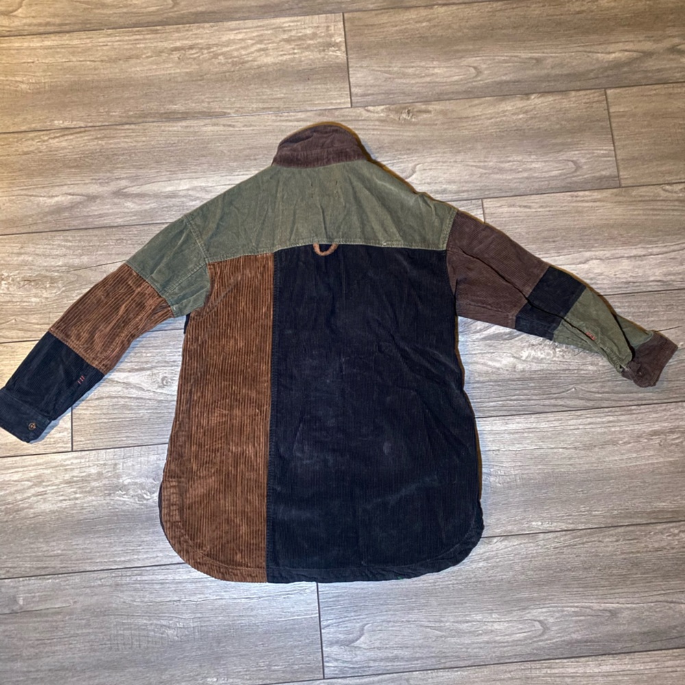 EUC 100% Cotton BDG Neutral Patchwork Corduroy Shirt Jacket Shacket - Picture 10 of 11